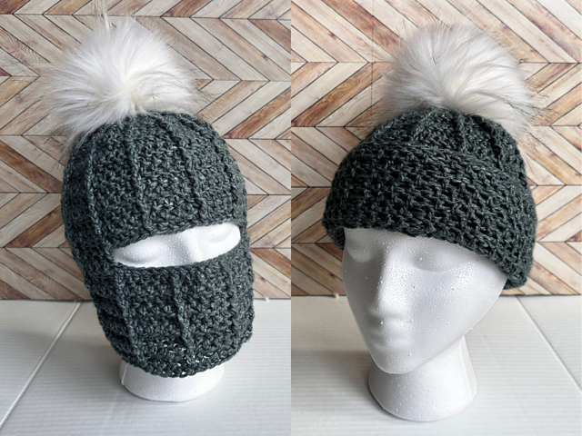 Crochet Fold-Down Ski Mask Hat