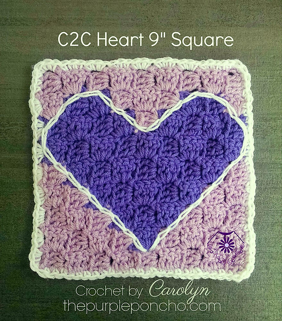 C2C Heart 9" Square