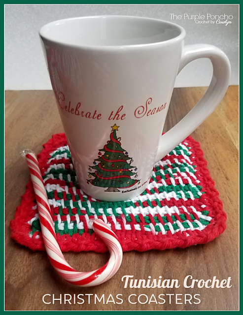Tunisian Christmas Coasters
