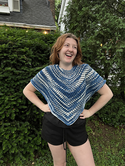Indigo Waves Shawl