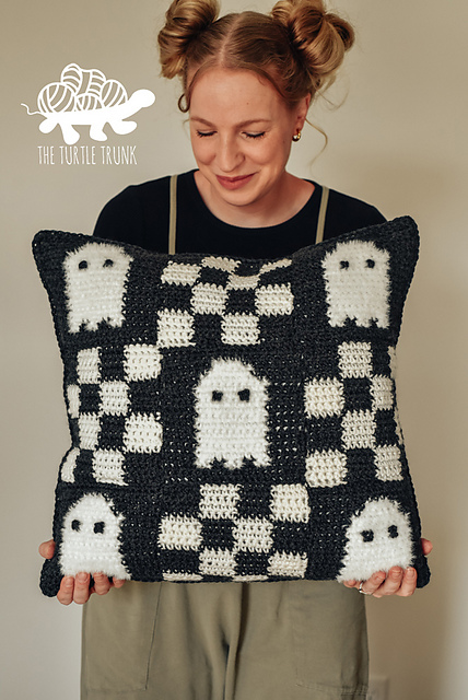 Checkered Ghost Pillow