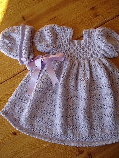 Smocked Dress, Bonnet and Booties
