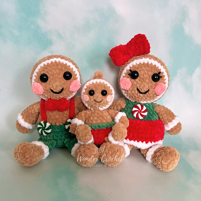 Ravelry: Gingerbread Family Plush pattern by Allison Wonder