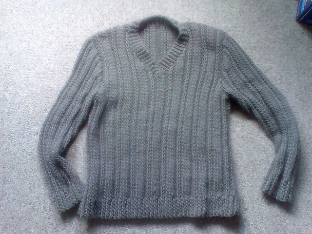 Slip Rib Sweater Vee Neck