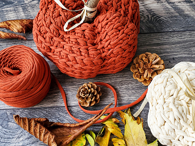 T-shirt yarn pumpkin