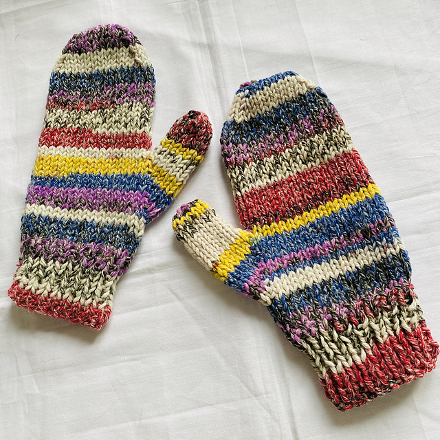 Flat Knit Adult Mittens