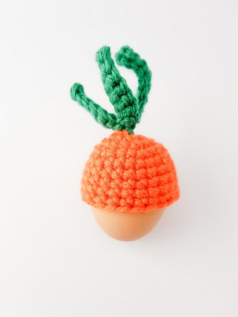 Carrot top egg cosy