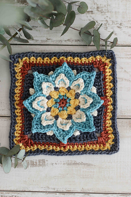 Blooming Lotus Square Lotus Flower Crochet Blanket Lotus Blossom