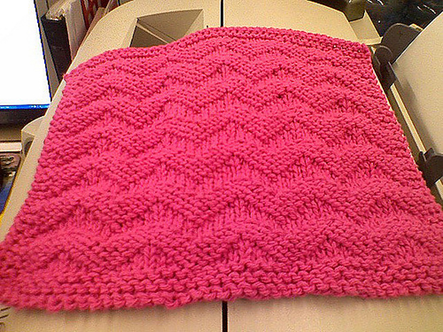Waved Welt Dishcloth