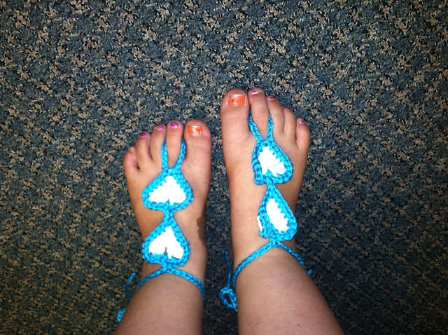 Baby Heart Barefoot Sandals