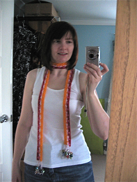 Skinny beaded scarf