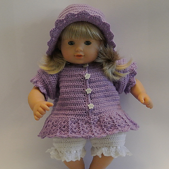 15 " Bitty Twins Dress, hat and shorts