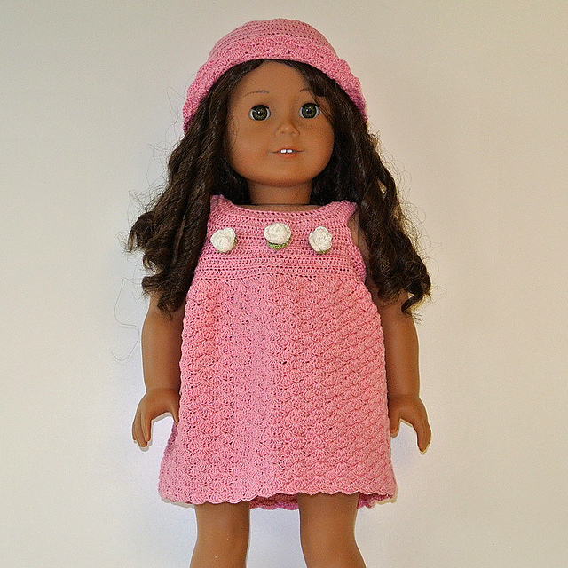 American Girl Doll Clothes 36 - Dress and Hat