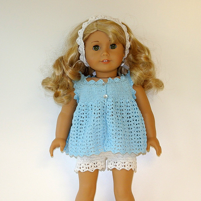 AG Doll Clothes 27 - Top, Shorts and a Hairband