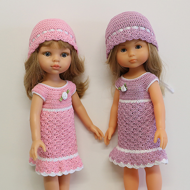 Dress and hat for 12"-13" dolls