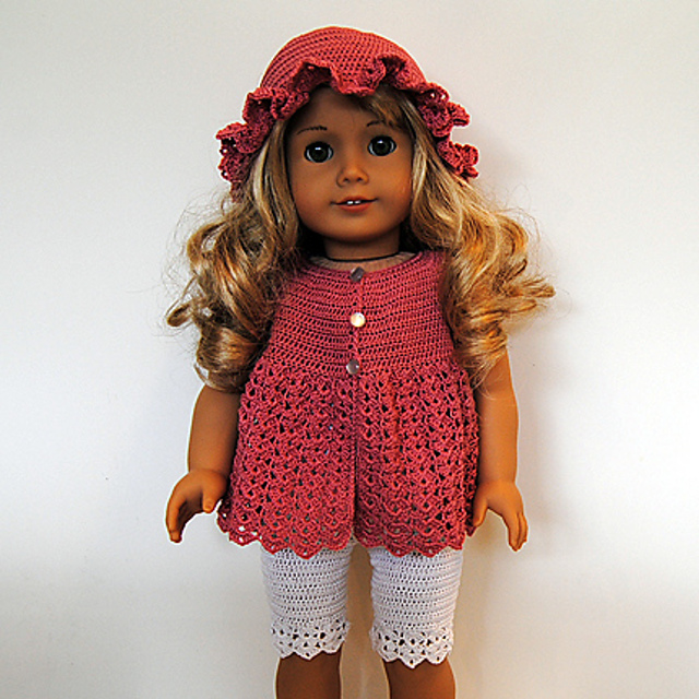 American Girl 27 - Dress, hat and leggings