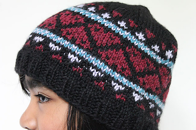 Space Aliens Hide Hearts in Youth Fair Isle Hat