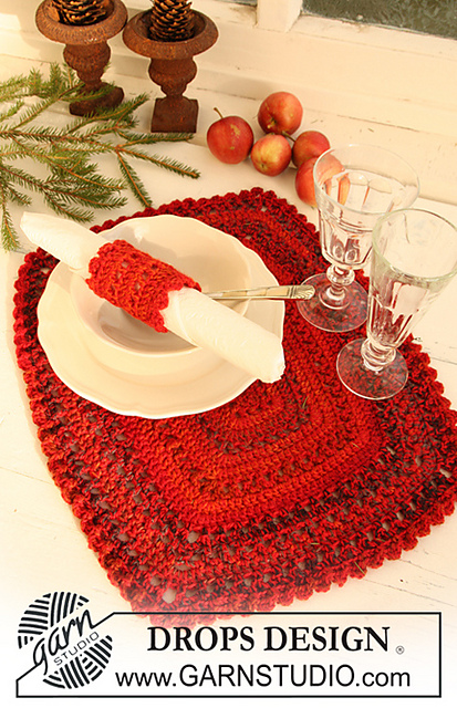 0-728 Table mat and serviette ring for Christmas