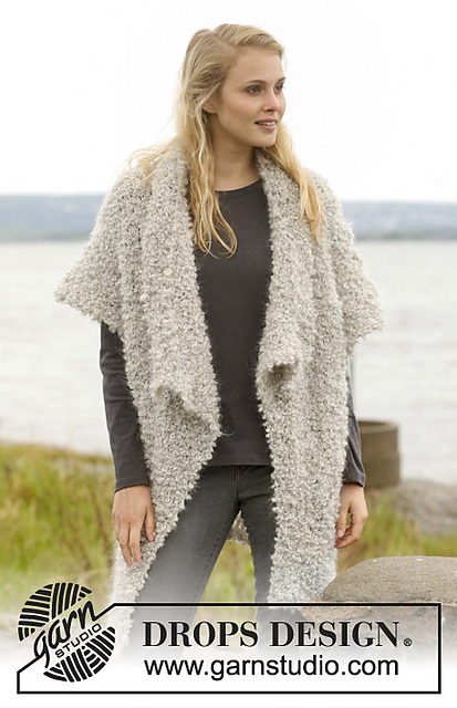 0-960 Vest in garter st with shawl collar