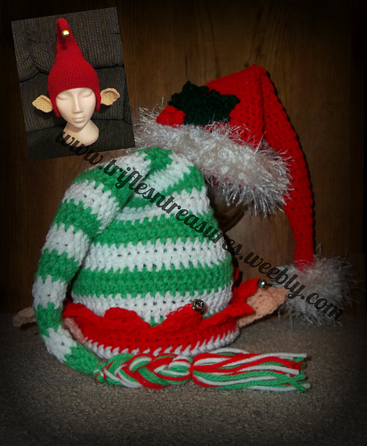 Santa/Elf Longtail Hats with BONUS Pattern