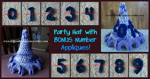Party Hat w/BONUS Number Appliques