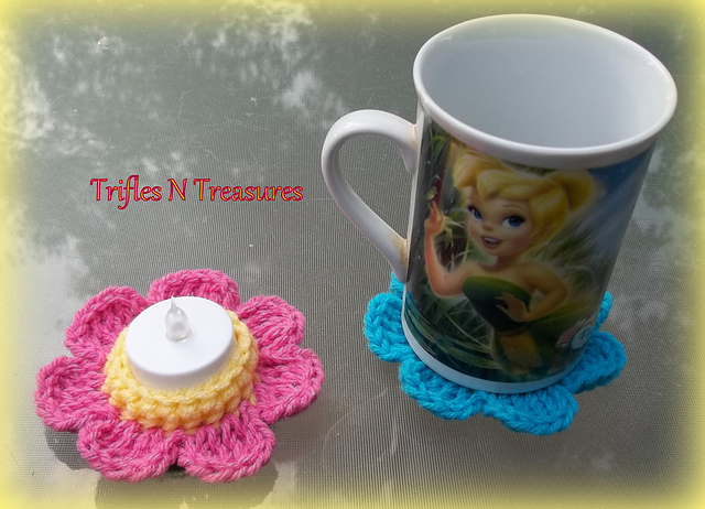 Flowers Tealight Holder & Matching Coasters