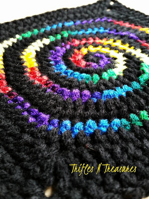 Stained Glass Spiral Square