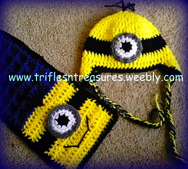 Ravelry: Minion Hat and Scarf Set pattern by Tera Kulling