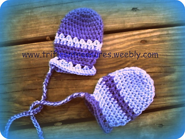 Stripes-Thumbless Baby Mittens