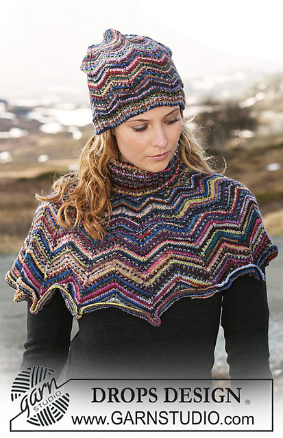 114-16 b - Hat with zigzag pattern and rib
