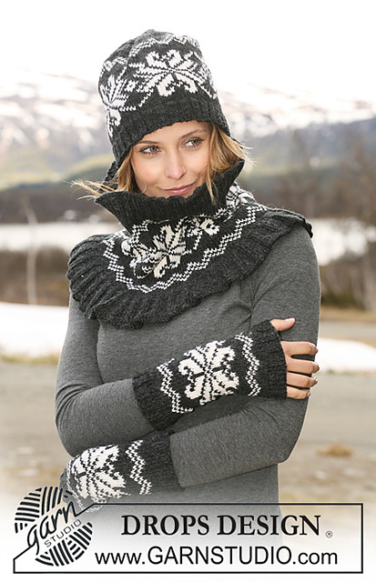 116-10 c - Wristwarmers in Norwegian pattern