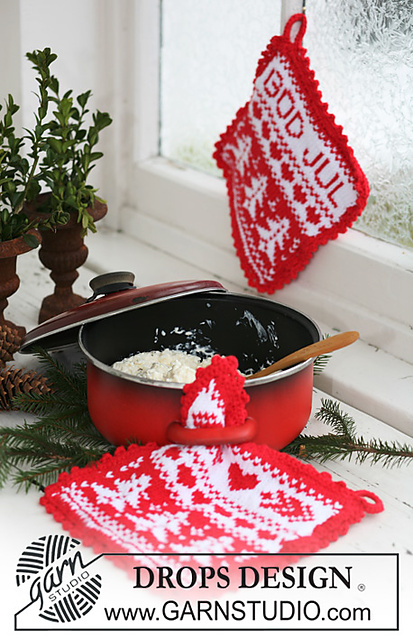 0-577 Pot holders with Christmas pattern