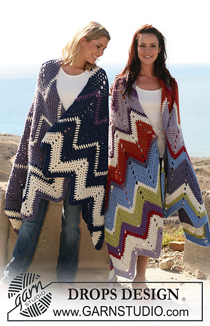 106-42 crochet blanket with zigzag pattern