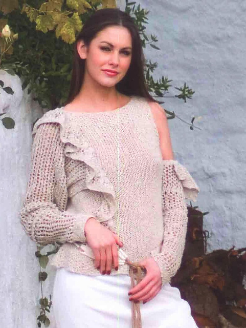 Malaga Top with Lacy Sleeves and Frills