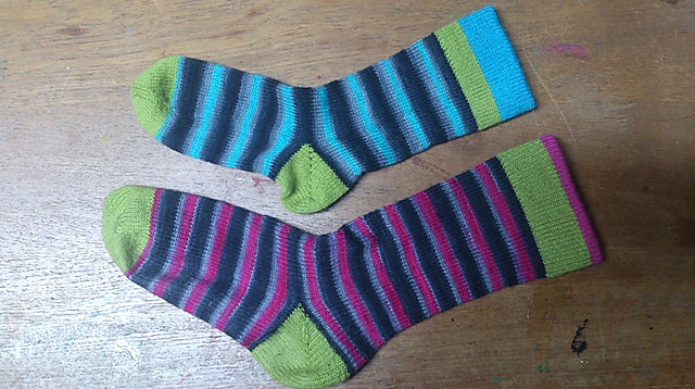 Hot neon striped socks