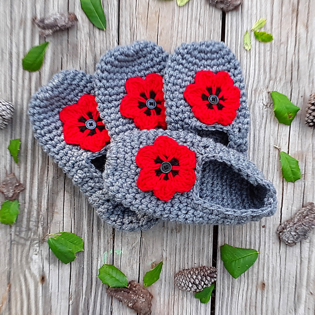 Poppy Flower Slippers