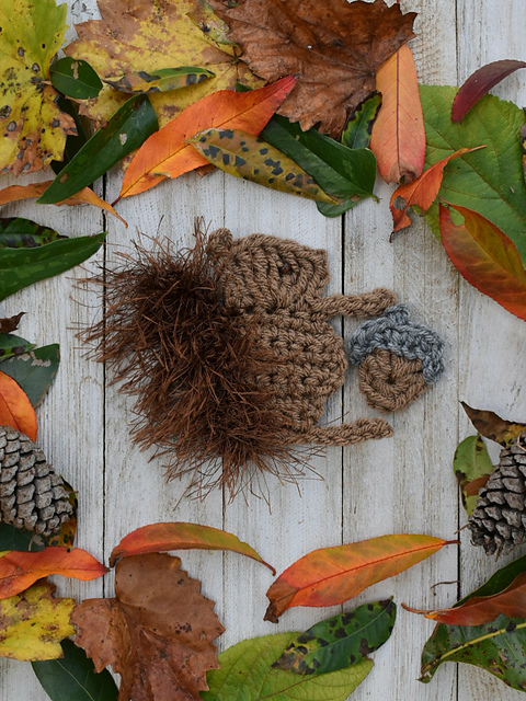 Autumn Squirrel and Acorn Applique