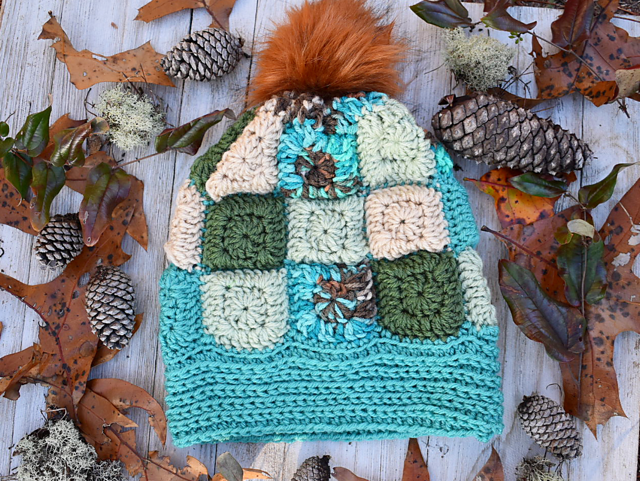 Patchwork Granny Square Hat