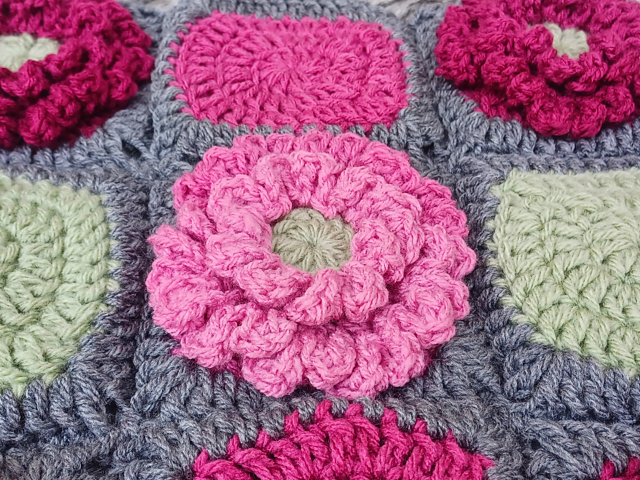 Peony Flower Granny Square