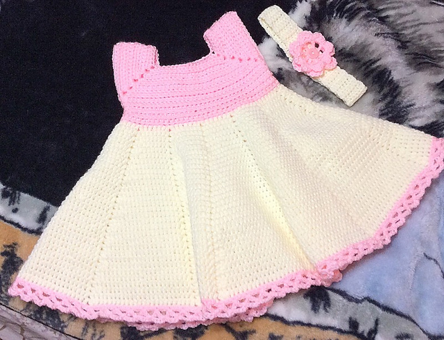 Crochet Dress/Headband Set