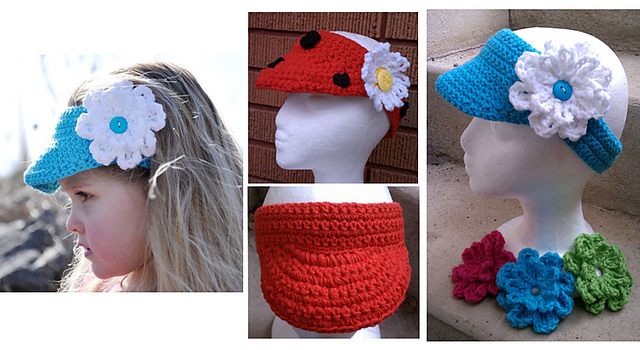 Adjustable visor with flower