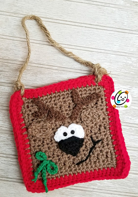 Reindeer Squares Pouch
