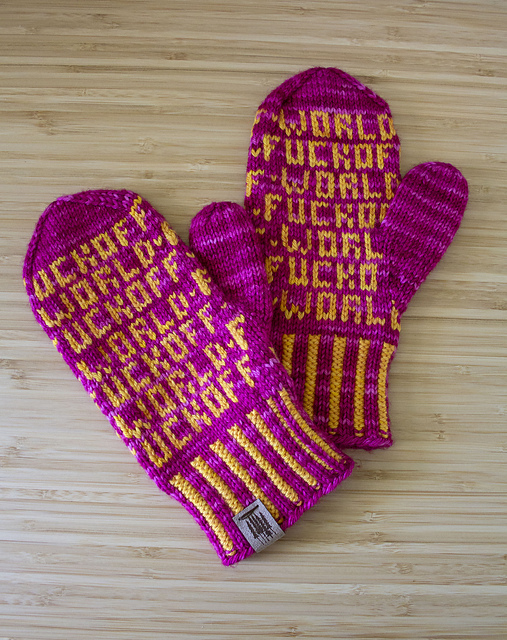 Fuck Off World Mittens