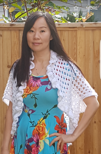 Cutie Ruffles Granny Rectangle Shrug