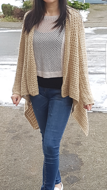 V-Stitch Seamless Drape Front Cardigan