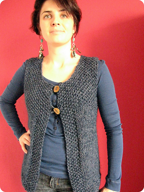Gilet sans manches Jersey & point de riz