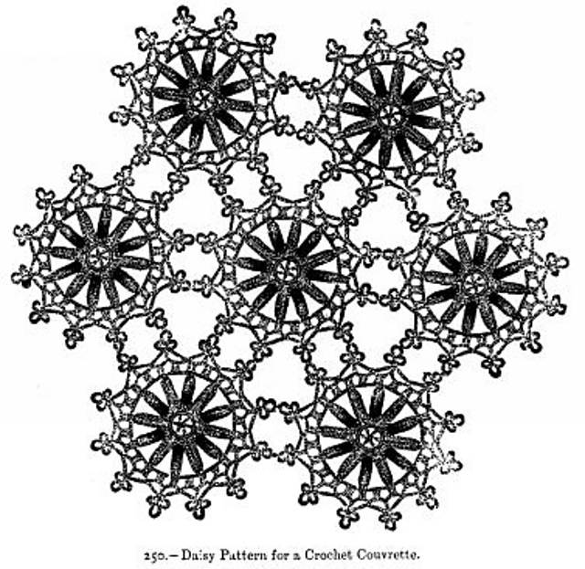 250. Daisy Pattern for a Crochet Couvrette