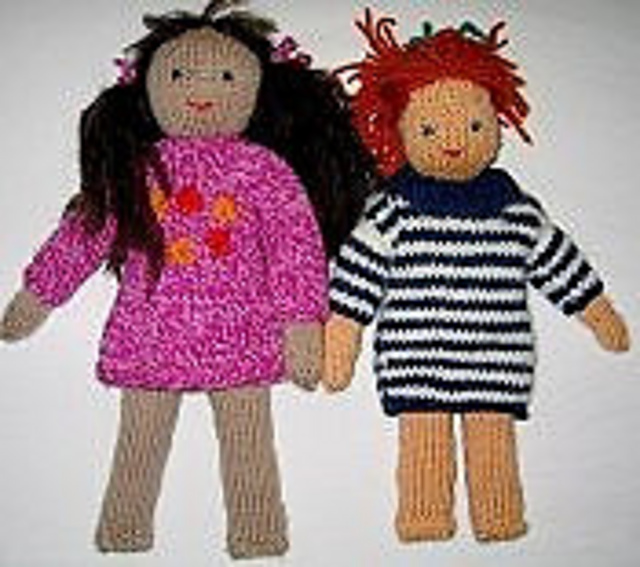 Kathy and Kat Knitted Dolls