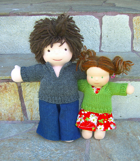 Luke's V Pullover Sweater for Waldorf Dolls