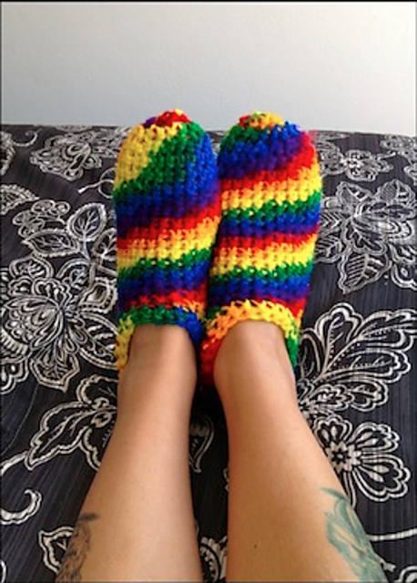 Variegated Rainbow Slippers